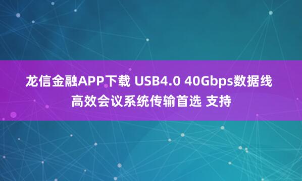 龙信金融APP下载 USB4.0 40Gbps数据线 高效会议系统传输首选 支持