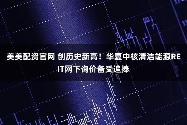 美美配资官网 创历史新高！华夏中核清洁能源REIT网下询价备受追捧